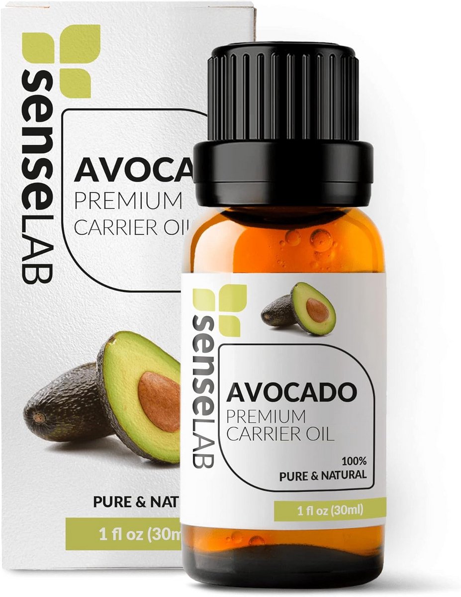 Pure Koudgeperste Avocado Olie 30ml - Natuurlijke Dragerolie voor Huid en Haar