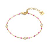 Bracelet Twice As Nice en argent, avec perles et zircone Couleur or 16 cm+3 cm