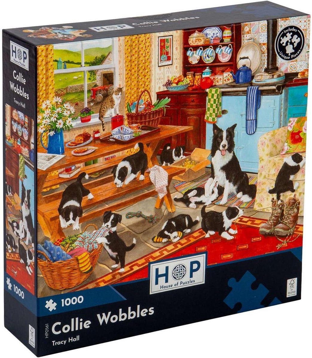 1000 Stuks Legpuzzel Hond Collie - Unieke Vormen Puzzelstukjes