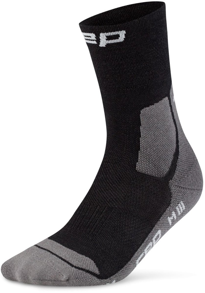 CEP Hiking Light Merino Mid-Cut Compressie – Heren 45-48 Zwart