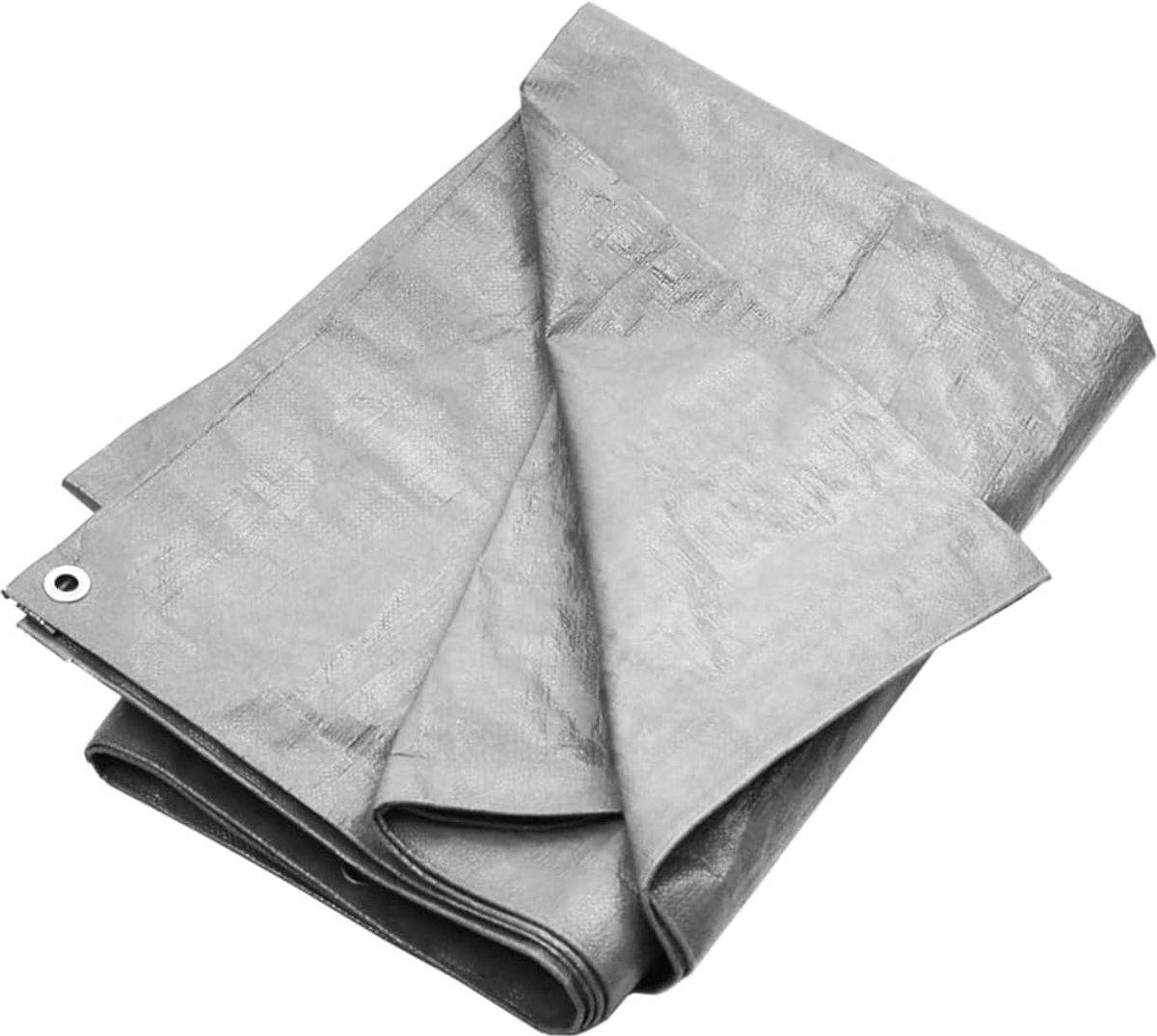 Sterk Afdekzeil 6x8m HDPE Grijs - Waterdicht Grondzeil en Beschermhoes