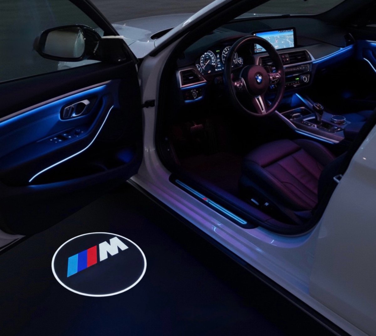 RD Customz® BMW Deur Logo Projector - Instapverlichting - M Cirkel Logo - Auto deur verlichting - Auto interieur - BMW accessoires - Set van 2 - Portierverlichting - Laser Projector - 3/4/5/6/7 serie - M3/M5 - X1/X3/X4/X5/X6 - GT