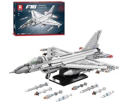 Reobrix 33027 F16 Millennium Star Fighter straaljager bouwset | Classic World Wars Army vliegtuig modelbouw | Educatief leger speelgoed bouwpakketten voor kinderen & volwassenen | DIY Creator Falcon geschikt voor Lego | Bouwdoos met 1427 bouwstenen