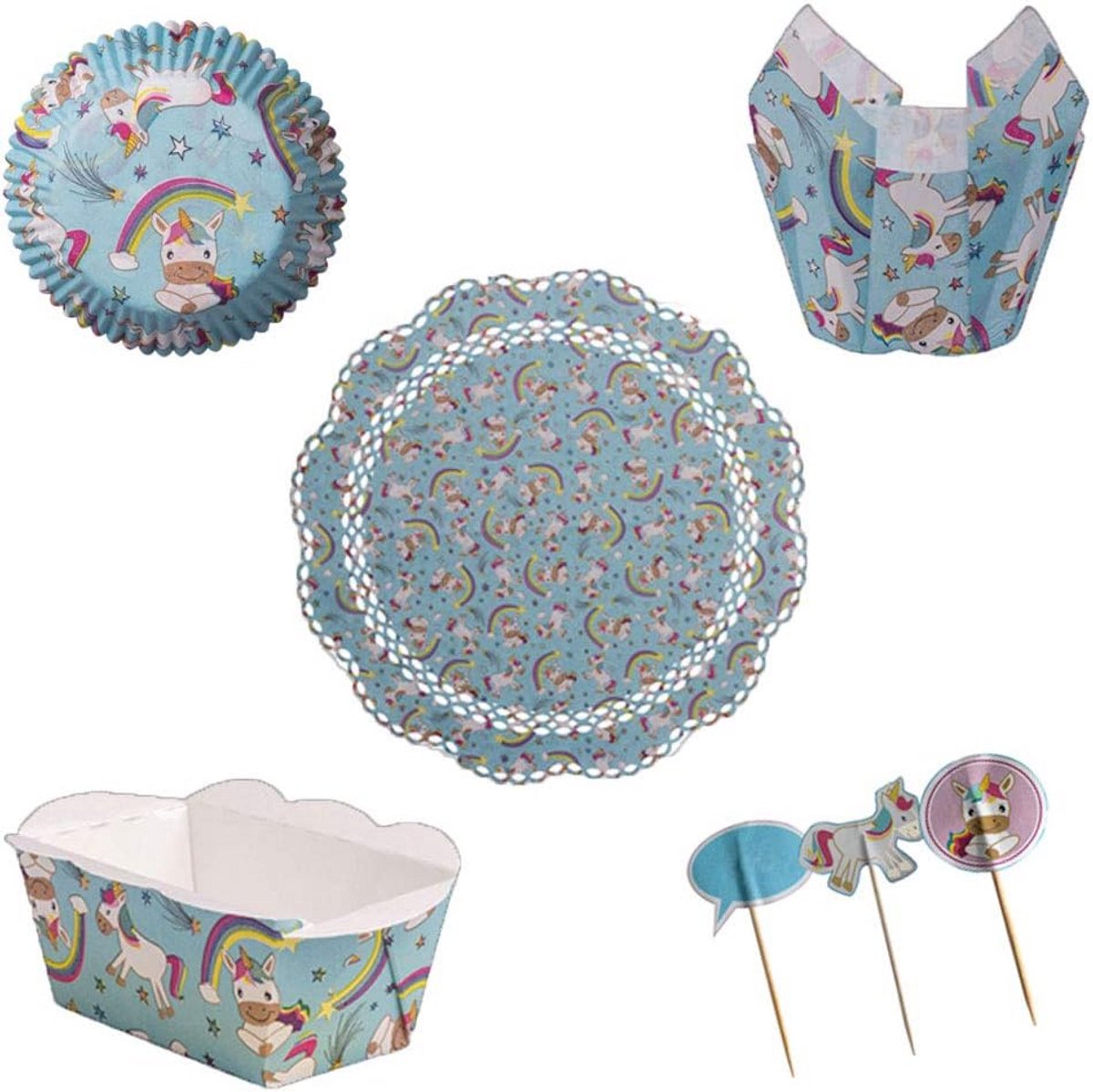 Unicorn Bakset voor Mini Muffins, Tulips en Decoraties - Bakvormen en Toppings