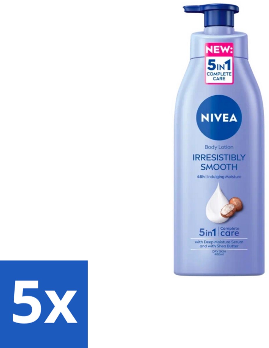 Nivea – Bodymilk – Silky Shea Butter 5-in-1 – 500 ml - Bulkverpakking - 5 stuks