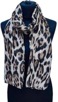 Lange Dunne Sjaal - Panterprint - Khaki/Taupe - 180 x 80 cm (23161912)