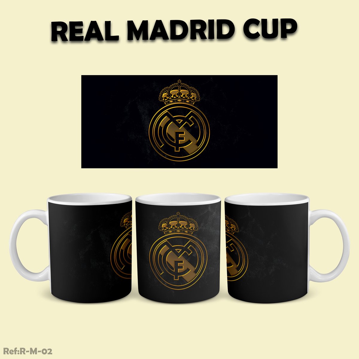 Real Madrid Voetbal Mok High quality print 325 ml - Coffee Mug - Football Gift Real Madrid Official Logo Cup – Football Fan Mug, Ceramic Coffee Cup for Madridistas