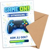Uitnodiging kinderfeestje + Enveloppen 10 stuks - Thema Gaming - Beschrijfbaar - Uitnodigingskaarten - Uitnodiging verjaardag - uitnodiging verjaardag feest - Uitnodiging kinderfeestje Jongen of Meisje - Uitnodiging feestje - uitnodigingen