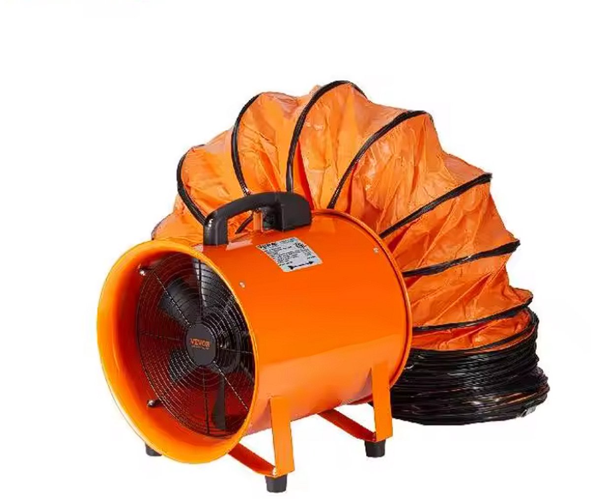 CINK Air® Industriële Afzuigventilator 8 inch – Draagbare Ventilatieblazer met Slang – Kra