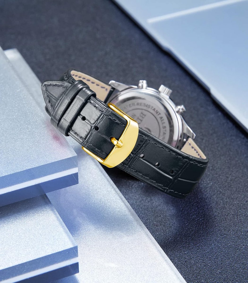 Luxe Leren Horlogeband Vervanging Quick Release Waterdicht voor Heren Dames (12-24mm)