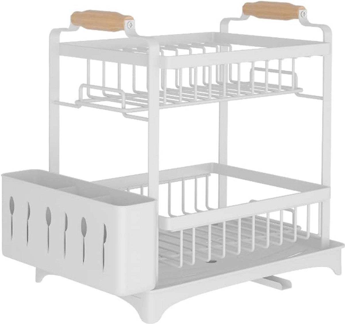 Afdruiprek Keuken met Lepelhouder en Lekbak - Compact en Multifunctioneel Serviesrek