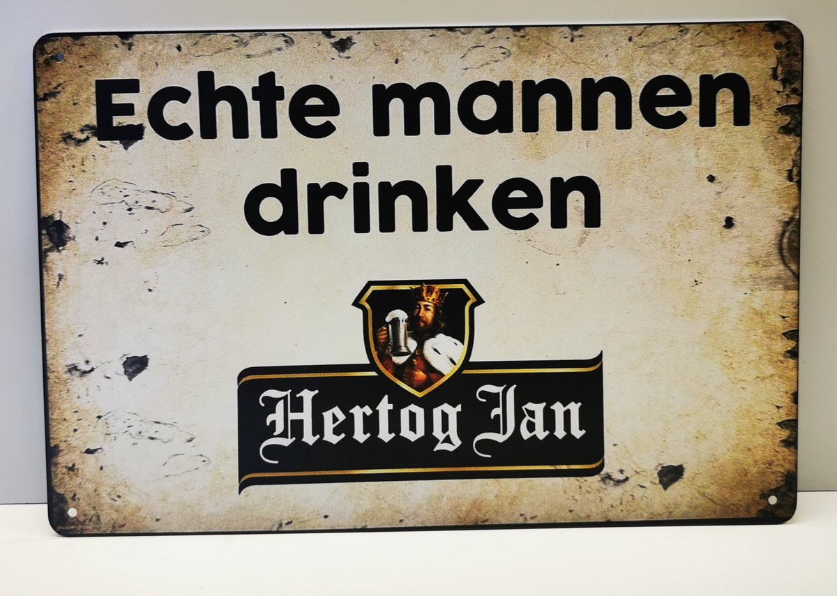 Metalen wandbord - Hertog Jan - Mancave - Wand Decoratie - Metal sign - Mancave decoratie - Decoratie - Metalen borden - Tekst borden - Metalen bord