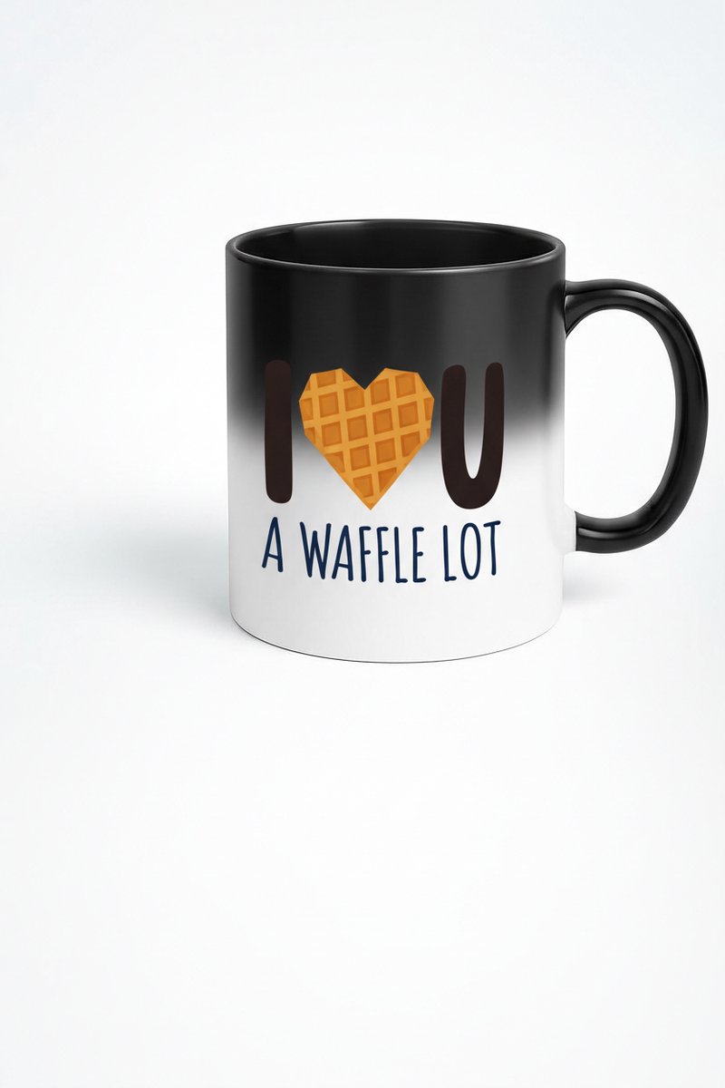 Magic Mok 'I U A WAFFLE LOT' met Wafel Hart - Grappig Liefdes Cadeau
