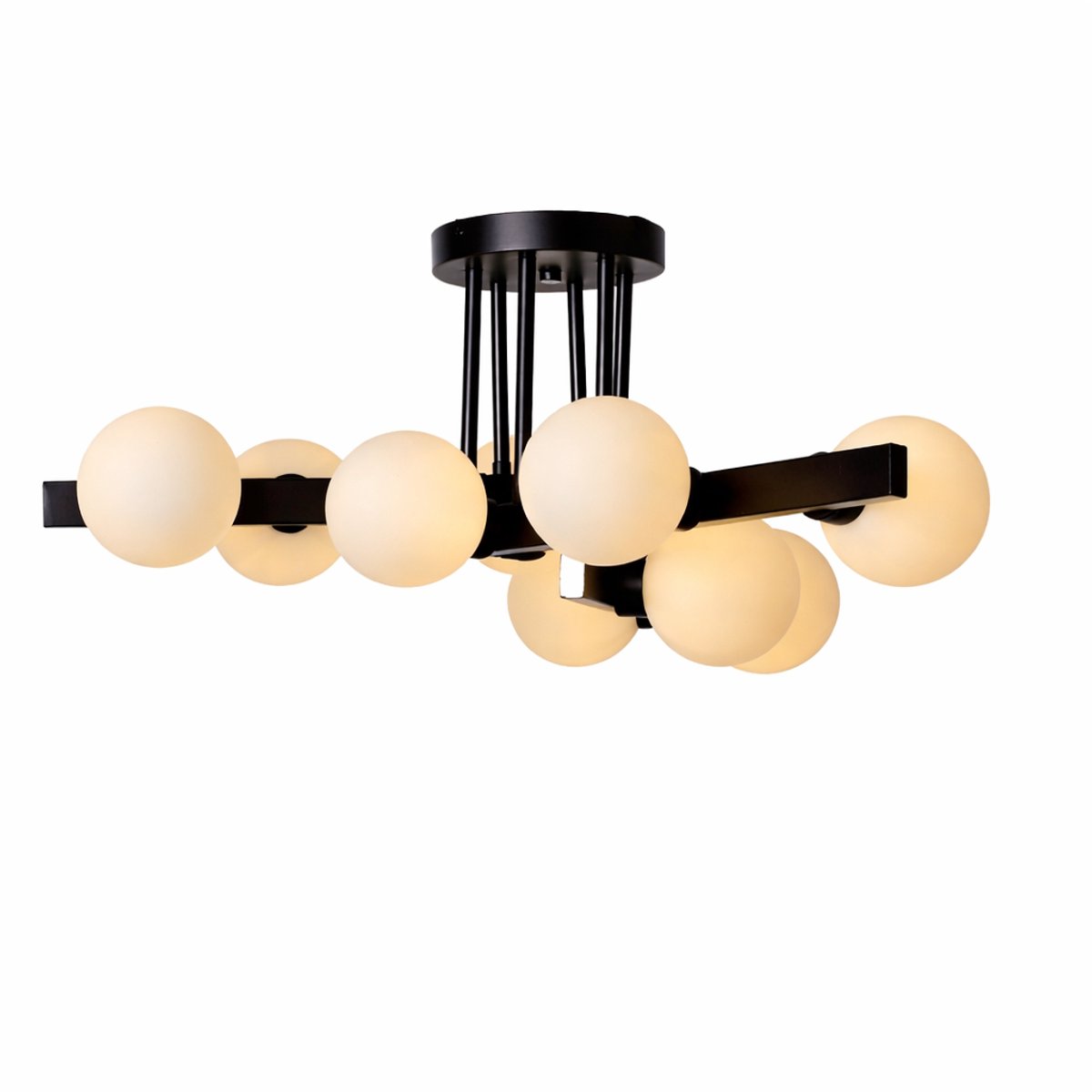 Zwarte plafondlamp | 9 lichtpunten |