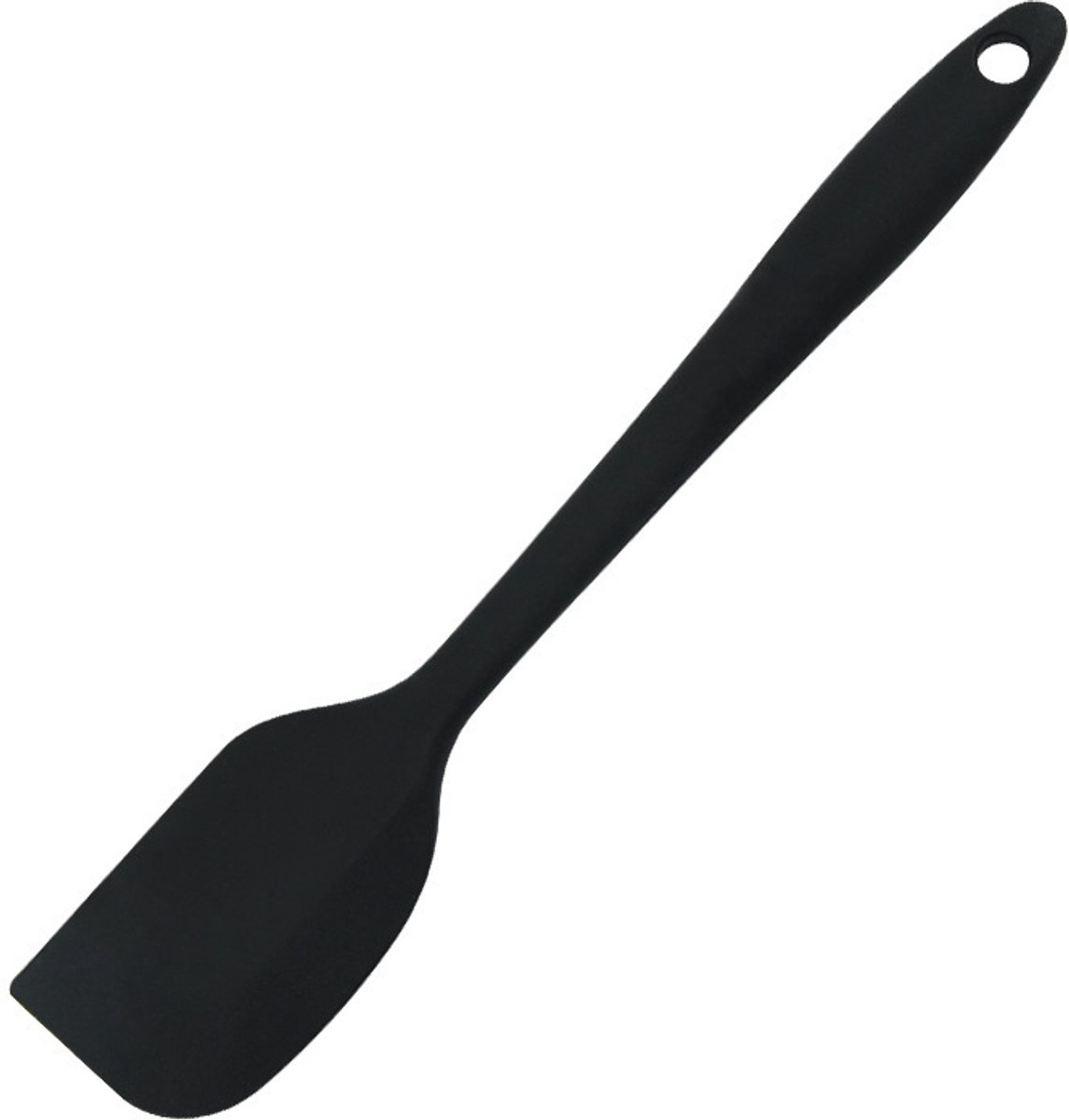 Schraper - Pannenkoekspatel - Bakspaan - Siliconen Spatels - Pannenlikker - Spatelset - Keukengerei - Pottenlikker - Voor keukenpot, blender, cakeglazuur - 28 cm - Zwart