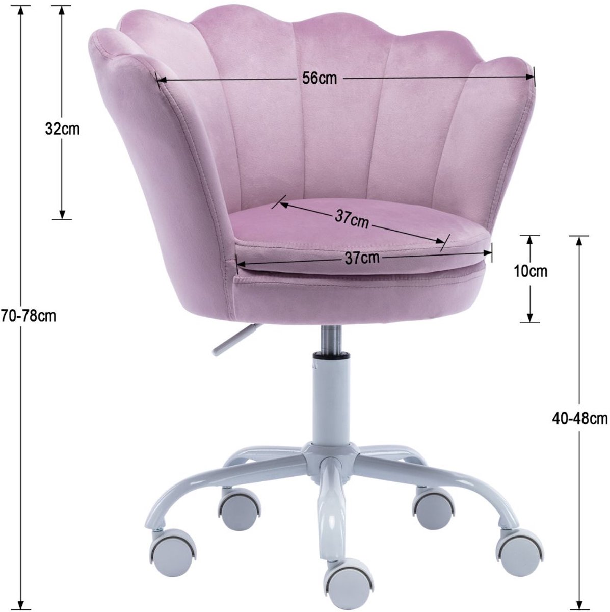 chairus®Kantoor chairusKantoor Velvet Bureaustoel met - afbeelding 3