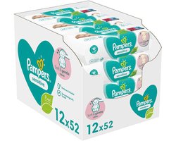 Pampers Billendoekjes Sensitive Navulpak - 12 x 52 doekjes