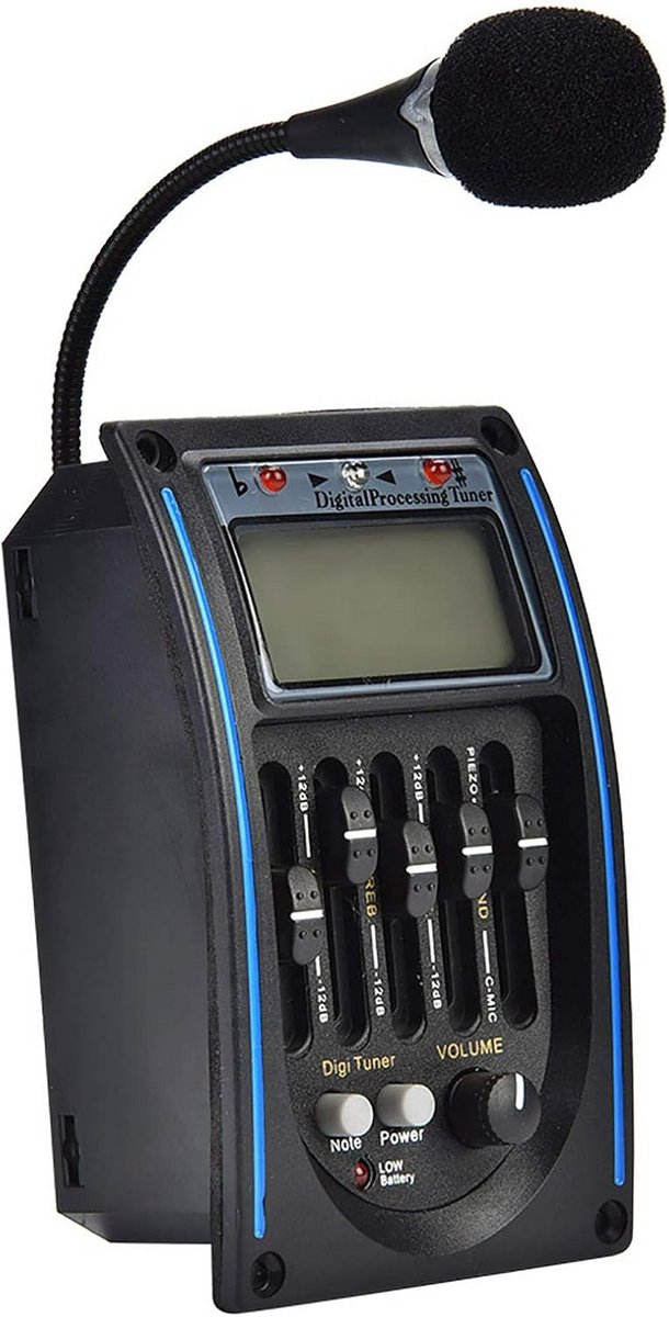 Gitaar Voorversterker EQ Pickup met Digitale Tuner en Microfoon