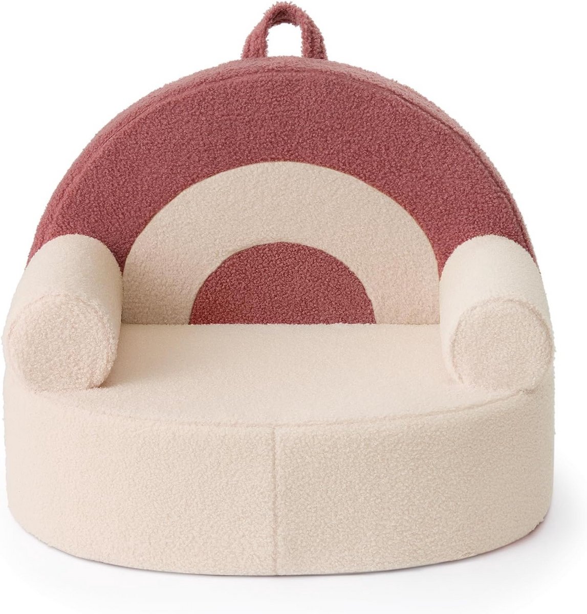 Comfortabele Teddy Kinderfauteuil met Regenboog Design - Zachte Schuimstof Leeshoek