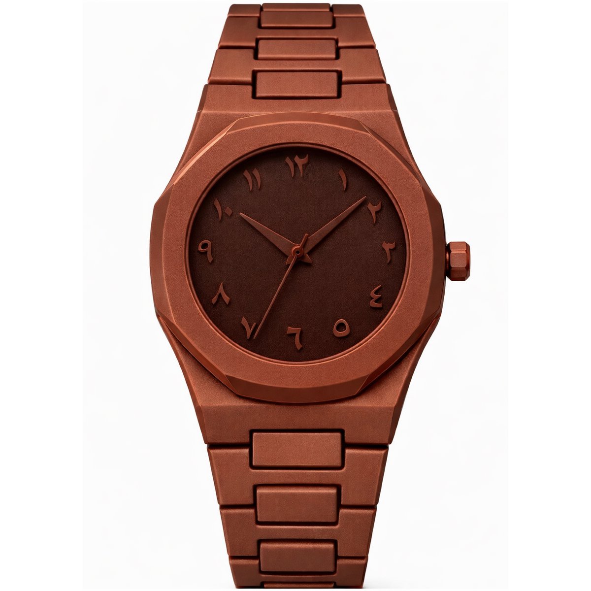 Baraka Treasures Luxe Horloge - Arabische Horloge - Arabic Dial - Unisex Horloge - Premium Horloge - Quartz - Ramadan Cadeau - Eid Cadeau - Bruin