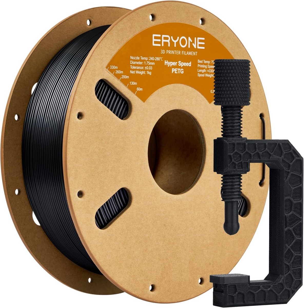 Hoogwaardig PETG Filament 3D Printer 1.75mm Zwart 1KG
