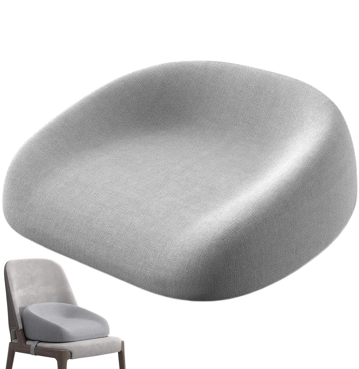 Stoel Booster Seat - Voedingskussen - Veilig Eten - Verstelbare Riemen - 38 x 6 cm - Grijs