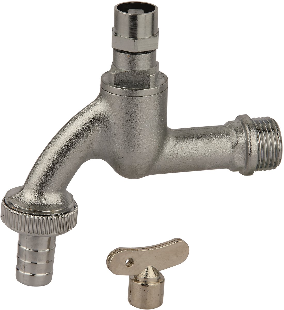 KIRCHHOFF MS tapkraan Dopsleutel, Mat chroom, 1/2"BU x 3/4"BU x 1/2"T