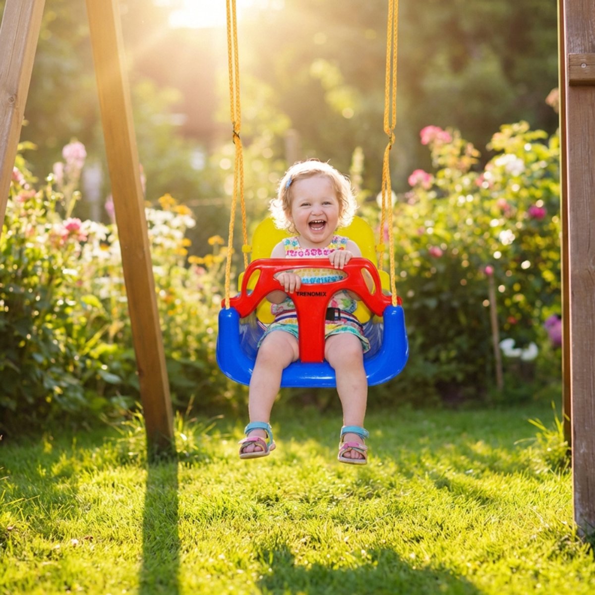 Trendmix Meegroei Schommel 3-in-1 Voor Baby, Peuter & Kleuter – Veilig Met Verstelbare Banden – Voor Binnen & Buiten Gebruik — afbeelding 9