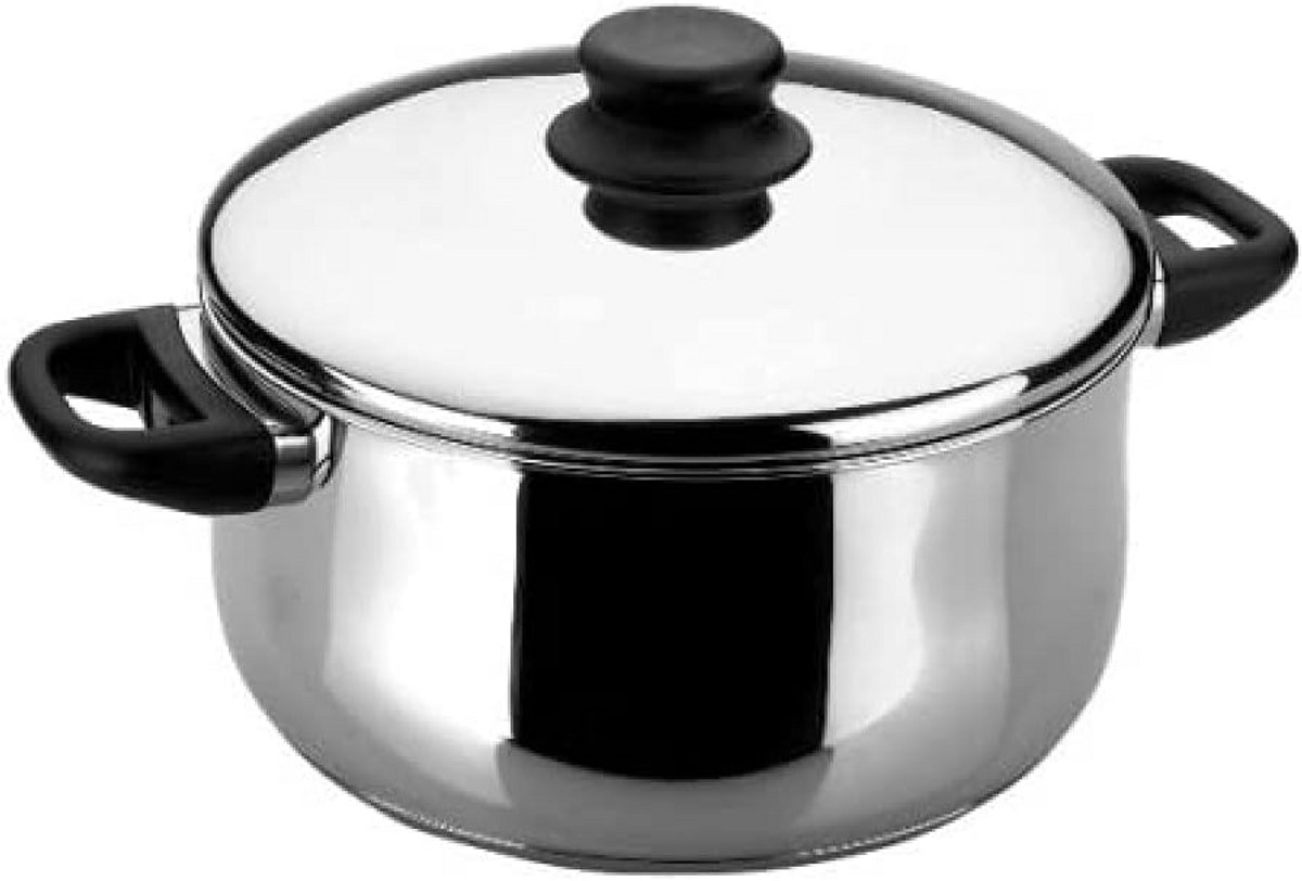 RVS Kookpan met Deksel 20 cm - 3.8 Liter - Geschikt voor Alle Warmtebronnen