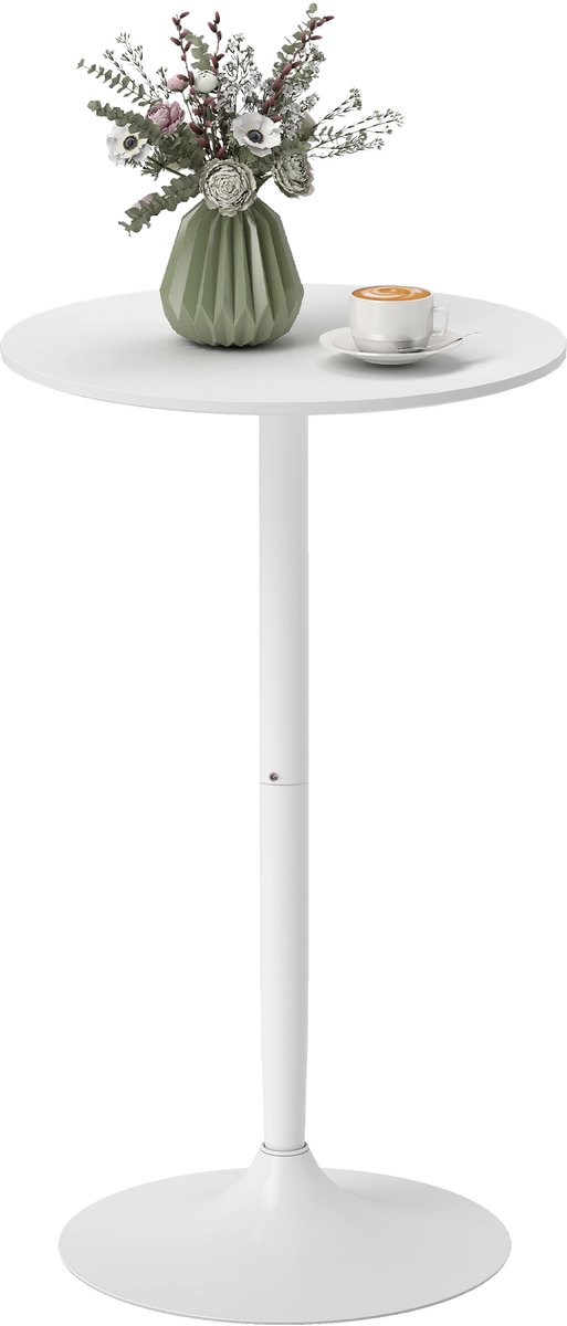 Homcom bartafel - voor twee personen - stabiel - gelakt wit