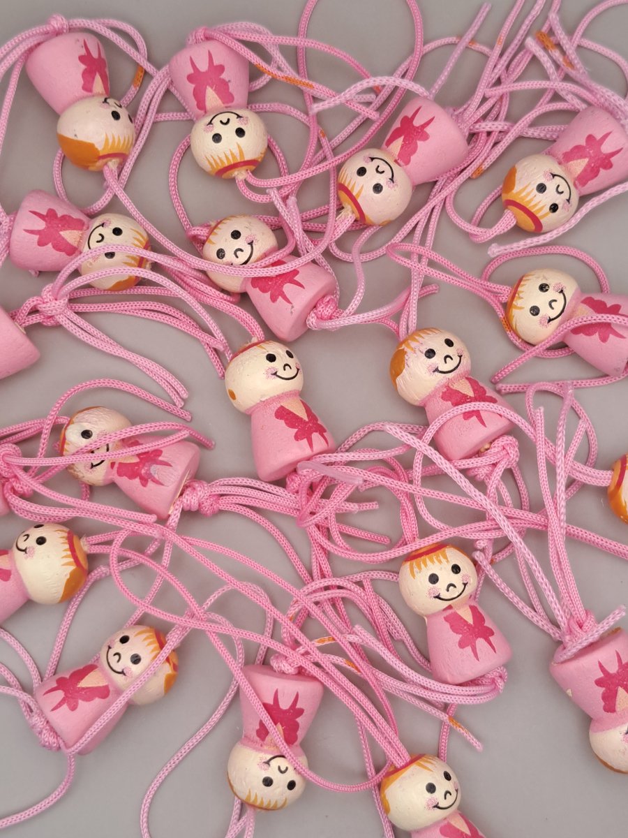 Gelukspoppetje meisje 25 stuks - Kraam Cadeautje - Geboorte - Baby - een Engeltje voor jou - Geluksengel - Guardian Angel - Beschermengelpoppetje - Gelukshanger meisje