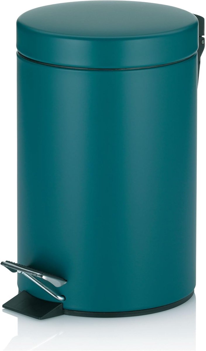 Badkamer Prullenbak, Pedaalemmer, vuilnisbak, 3 l, metaal, Monaco, petrol,