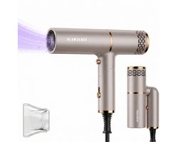 BlowSense® TravelDry - Reisföhn Opvouwbaar - Haardoger Compact - Geschikt voor Reizen - Opvouwbare Föhn - 1200W - Champagne Bruin - 2026 Model