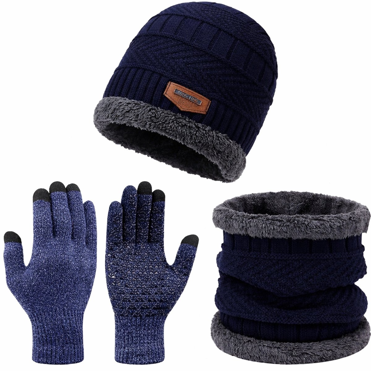 3-in-1 muts, sjaal en handschoenen voor dames - Winterwarmte - Oorwarmers voor op de... | bol