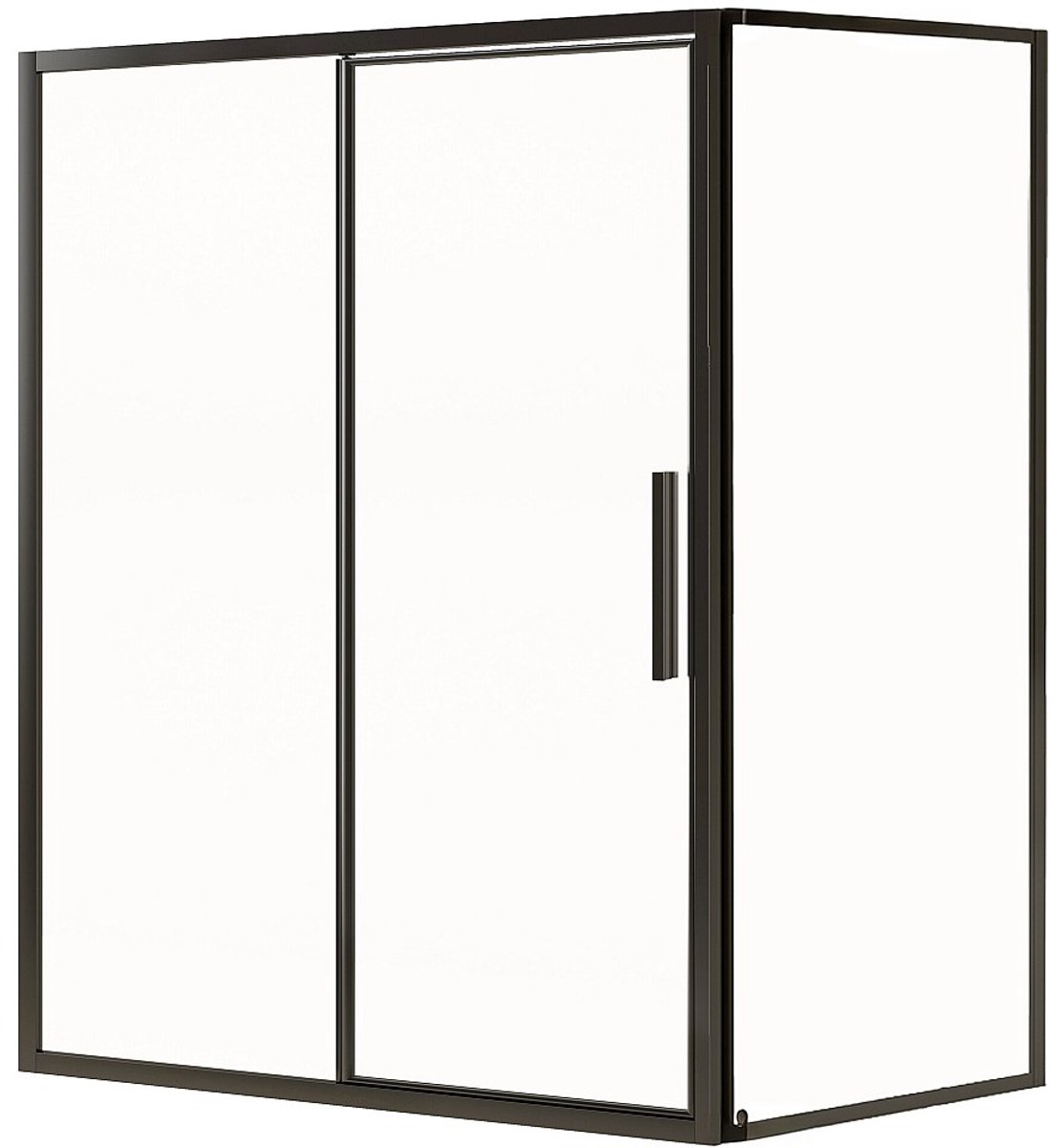 Vente-unique Douchecabine met matzwarte pivotdeur industriële stijl - 140 x 80 x 195 cm - TORONI
