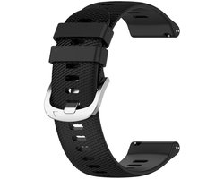 Siliconen bandje - geschikt voor Garmin Vivoactive 4 / Venu 3 / Venu 2 / Forerunner 255 / Forerunner 265 / 570 (47mm) en Polar Vantage M / M2 / V3 / Grit X (Pro) - gesp - zwart