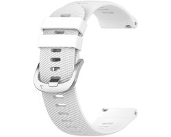 Siliconen bandje - geschikt voor Garmin Vivoactive 4 / Venu 4 (45mm) / Venu 3 / 2 / Forerunner 255 / Forerunner 265 / 570 (47mm) en Polar Vantage M / M2 / V3 / Grit X (Pro) - gesp - wit
