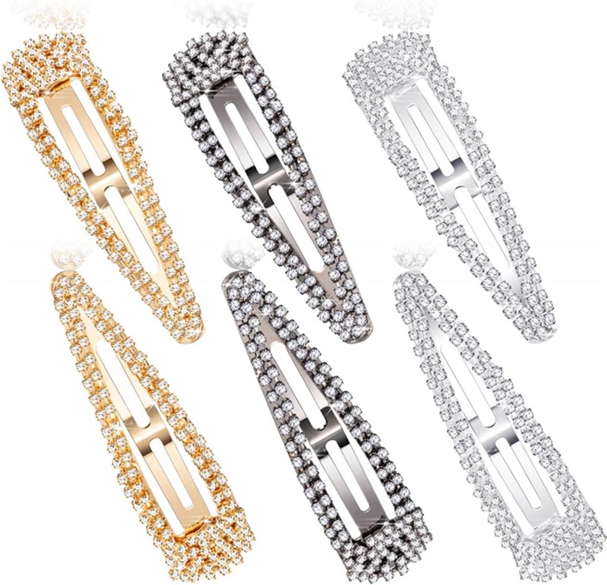 6x Luxe Strass Haarspeldjes voor Dames en Meisjes - Kristal Haarspeldjes Elegant