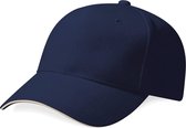 Beechfield Pro-Style Heavy Brushed Cotton Cap French Navy/Stone