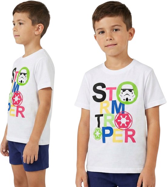Pyjama deux pièces garçon STAR WARS Witte et bleu marine