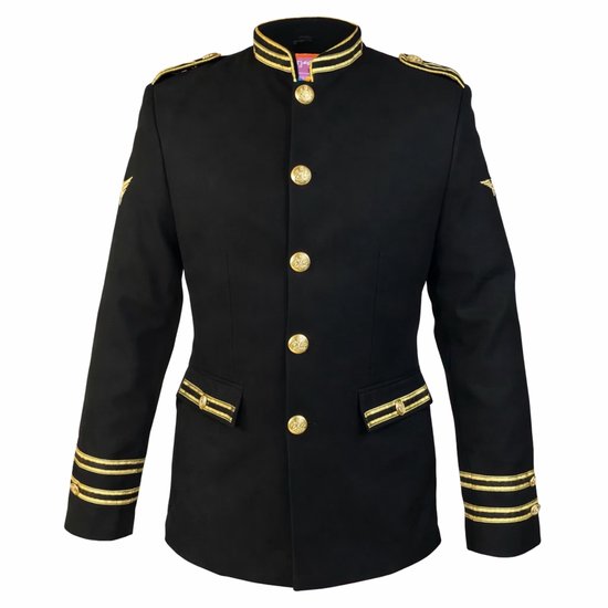 Fjesta© Veste de carnaval homme noir - Veste d'uniforme - Taille L - Déguisements Homme - Carnaval