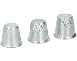 3x stuks Vingerhoedjes - metaal - in verschillende maten - Knutselen