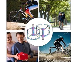 Fietspedalen - Aluminium - Ultralichte Antislip Fietspedalen - Trappers Fiets - Flat Pedals - Fietspedalen Racefiets - Fietscomponenten En -Onderdelen - Pedalen - Geschikt Voor Mtb E-Bike Stadsfiets - Kleurrijk