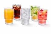Glozini Geribbelde Longdrinkglazen - 215ml - Stapelbaar - 6 Stuks - Matcha Glazen - Latte Glazen - Cocktail Glazen