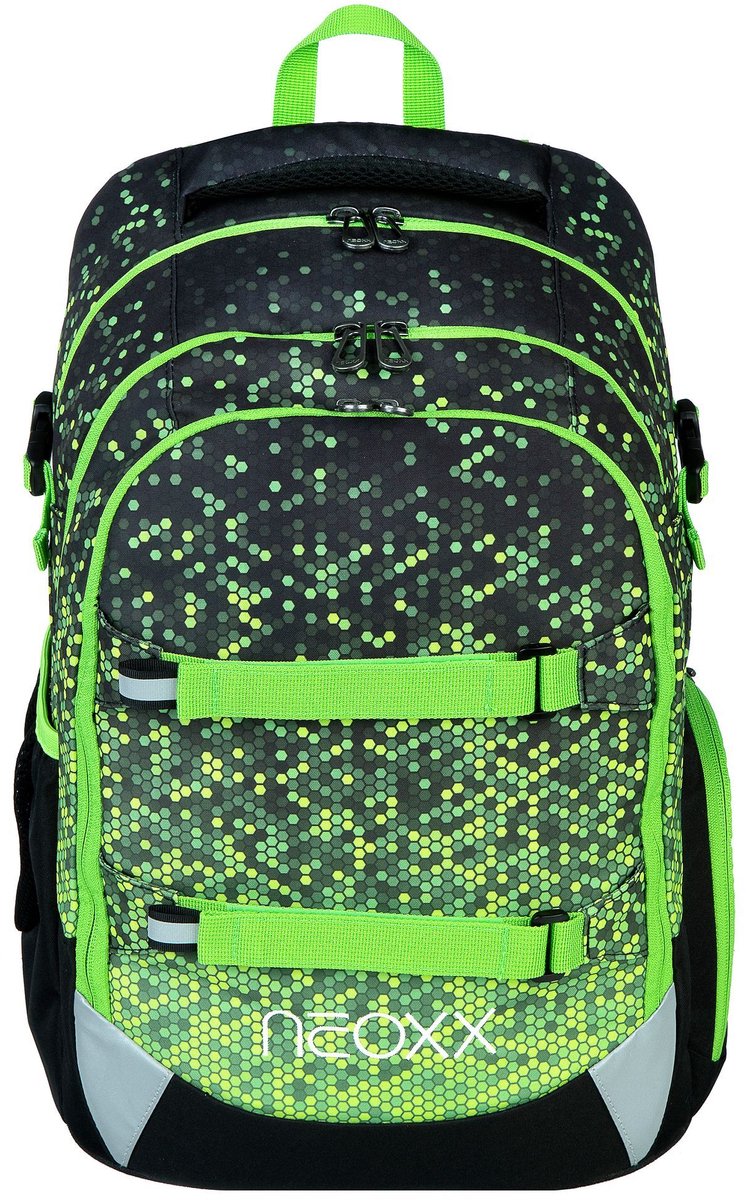 neoxx Schoolrugzak met laptopvak Active Pro School Backpack Pixel In My Mind Groene