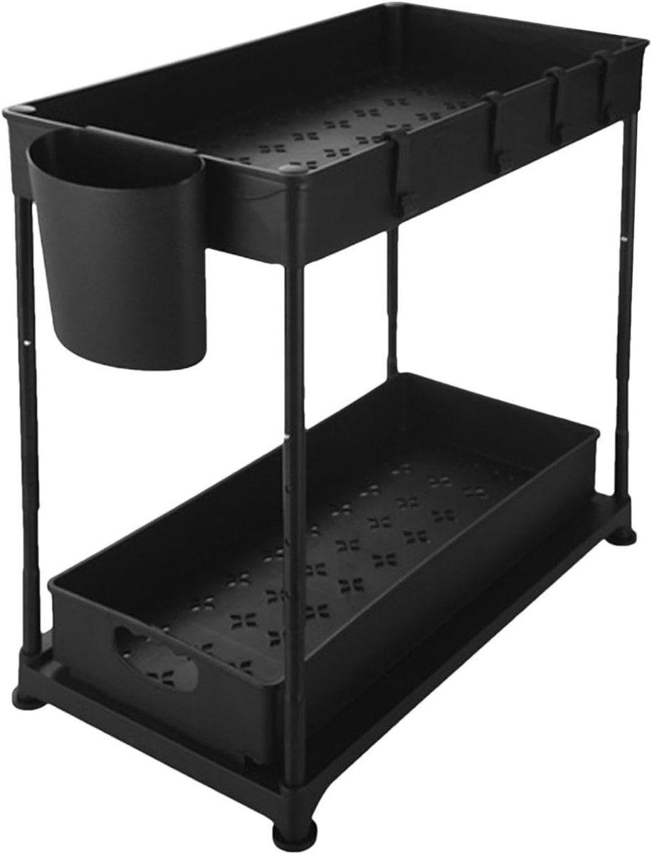Onderkast Organizer - Keuken Opberger - Ruimte Besparen - Uittrekbare Mand - 41x22x37 cm - Wit