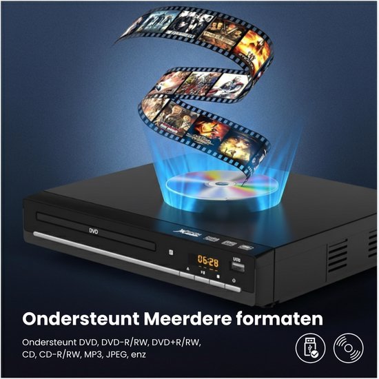 Vizual DVD Speler met HDMI - 3 stuks - Simpele bediening - Full HD 1080P - Regiovrij - USB - Inclusief Afstandsbediening - CD & DVD Speler — afbeelding 2