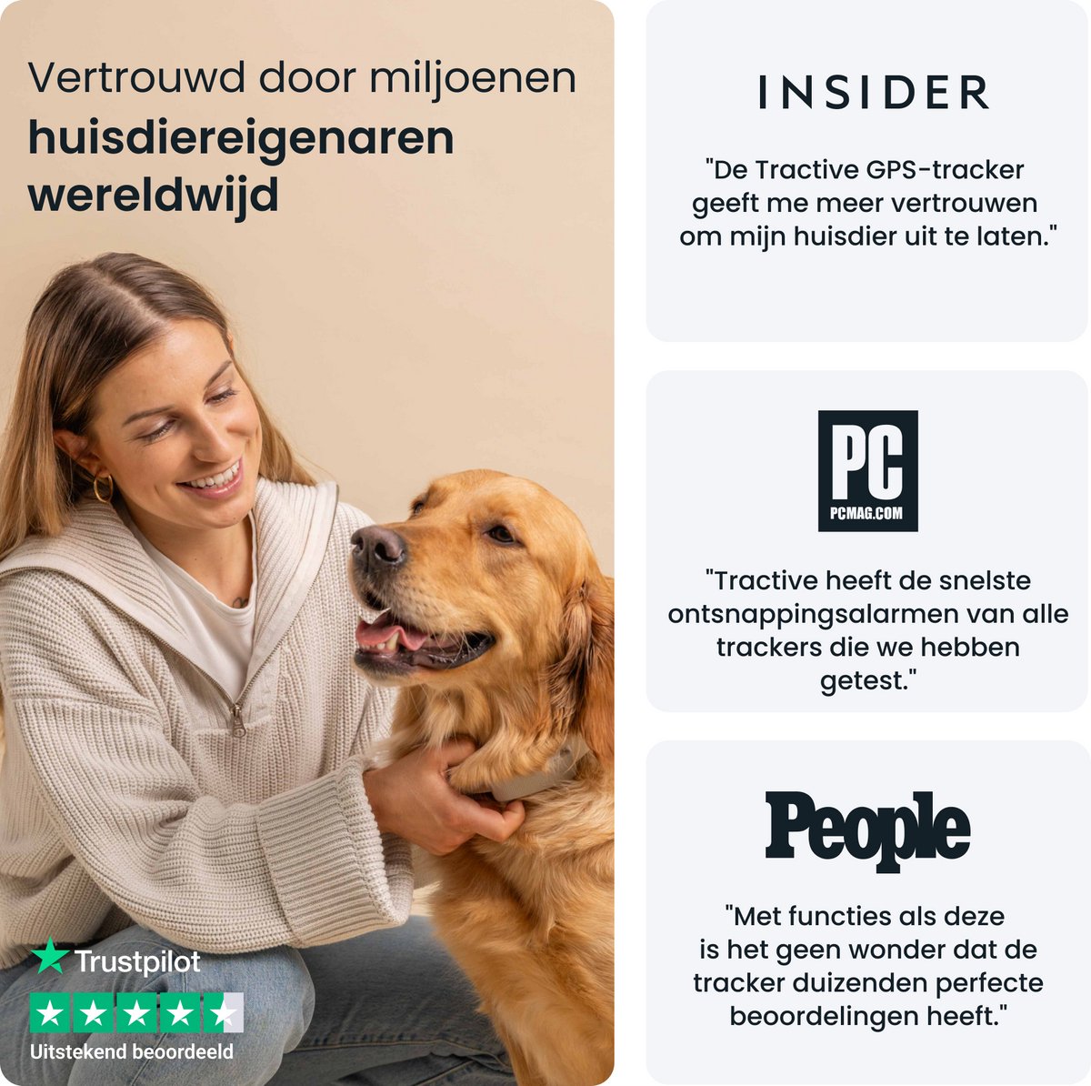 Tractive DOG 6 XL – Slimme gps-tracker voor honden met monitoring van vitale waarden en gezondheidswaarschuwingen, 6 weken batterijduur – Bruin thumbnail 7