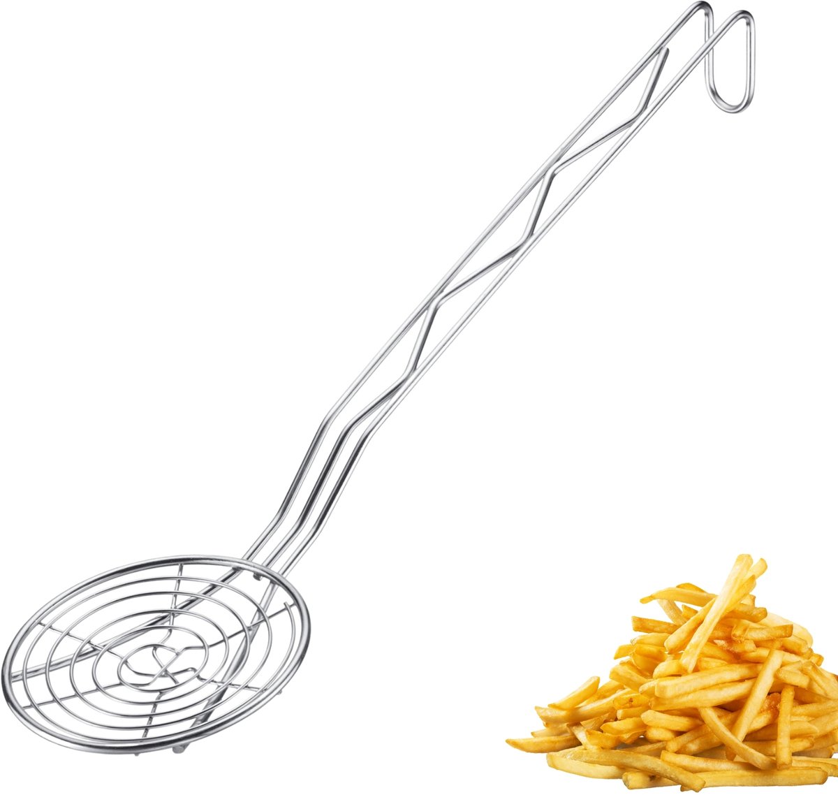 Westmark frituurlepel Pro – schuimspaan van roestvrij staal – opscheplepel voor frietjes & co – perfect frituren, blancheren & opscheppen – zilver, Ø 15 cm