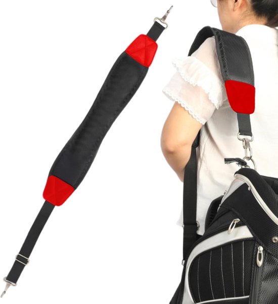 Golftas Draagriem - Schouderband Sporttas - Golfen Onderweg - Verstelbaar Antislip Nylon - 120cm Lengte - Rood — afbeelding 5